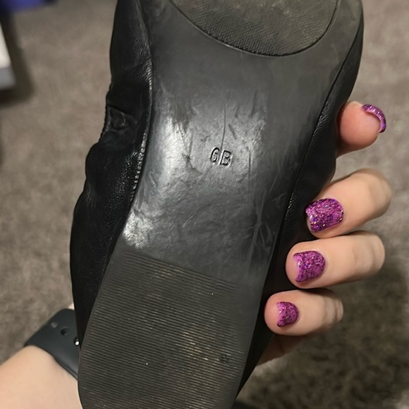 Lauren Ralph Lauren Black Leather Ballet Flats Size 6 - Picture 6 of 8